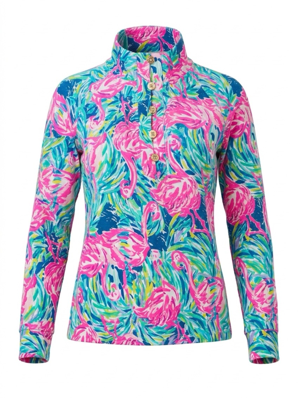 Lilly Pulitzer Pink Flamingo Print Long-Sleeve Pullover